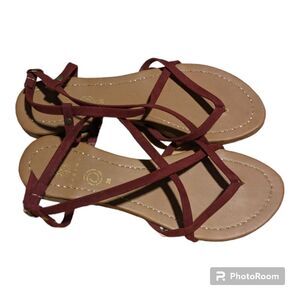 Maximo Brand Burgundy Mexican Sandals